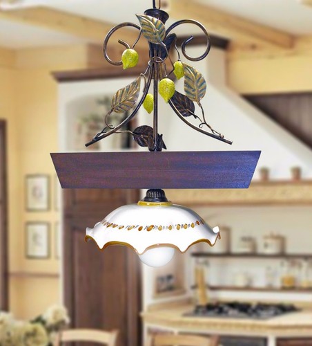 Lustre barbell rustique - rustique, fer