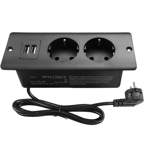 Prise escamotable avec usb - 2,