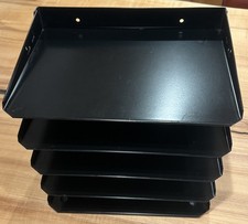Steelmaster LIT-NING Desk Horizontal Organizer 5 Tray Black USA 1999 Wall Mount