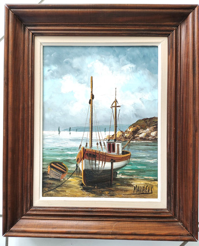 Tableau signé maufiers bateau - tableau,