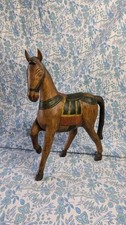 Cheval Bois Vintage Peint Main