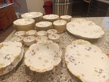 haviland limoges china gold rim Complete Set Of Eight 60 Pieces Total