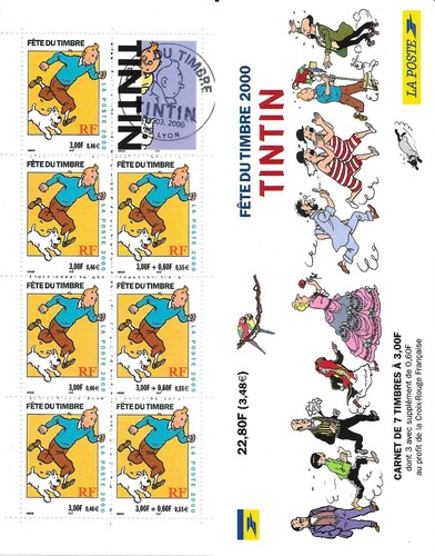 Tintin timbre france carnet - tintin,