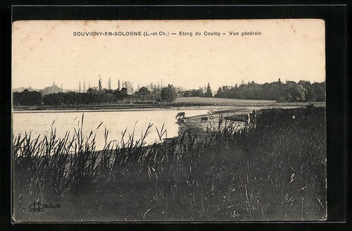Cpa souvigny sologne etang - cpa,