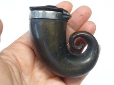 19thc Georgian Scottish Horn Snuff Mull Silver Mounts Cairngorm Silver Antique