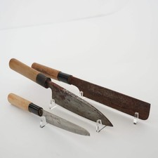 Japanese Used Junk Kitchen Knife 3-Piece Set High Quality Vintage Sushi F-374