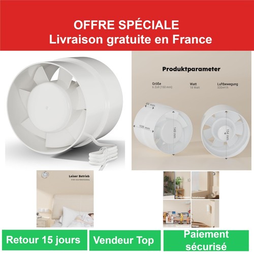 Ventilateur conduit 150mm - de,