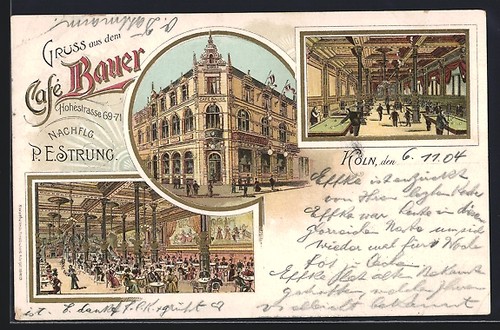Lithographie cologne café - lithographie,