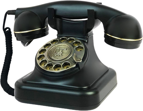 Retro telephone black - retro,