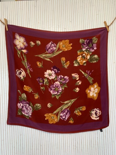 Foulard carré soie marron - de,