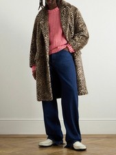 Manteau Fausse Fourrure Wacko Maria Léopard Man Fur Coat Brand New 