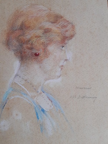 Dessin ancien pastel - pastel, femme