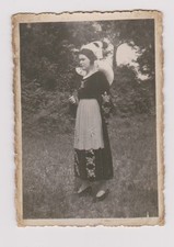 old photo ?️ young woman costume Breton traditional headdress
