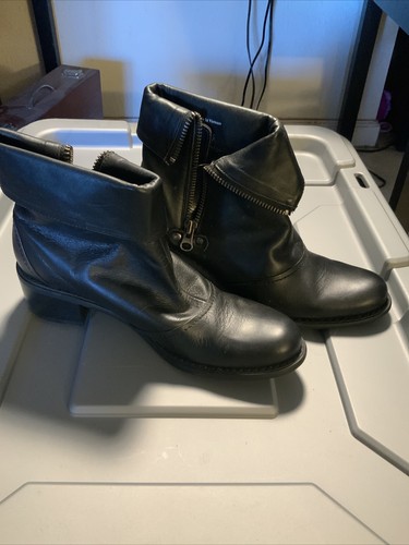 Womens black zip boots - 8,