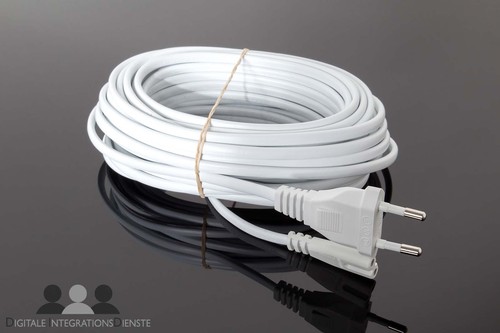 Câble alimentation blanc - d'alimentation, 5m