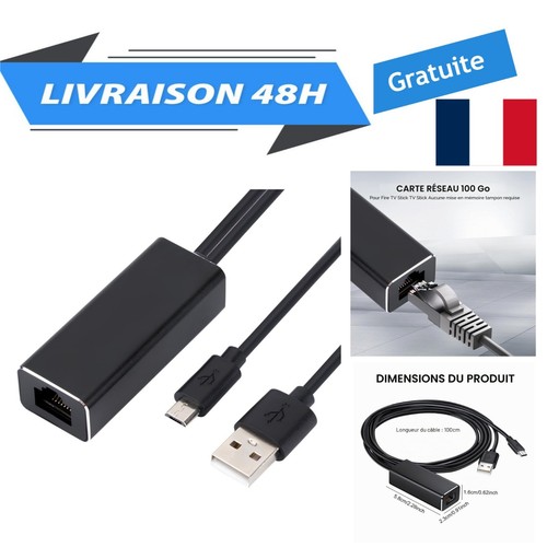 Adaptateur ethernet micro usb - ethernet,