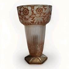 Georges Leleu lamp Art Deco molded glass paste 1920/30.