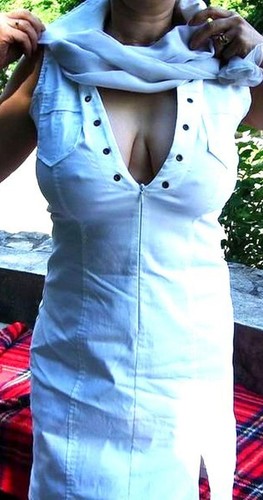 Robe blanche décolletée - robe,