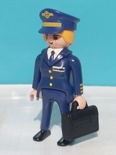 PLAYMOBIL FIGURINE coopilote hôtesse de l'air femme avion PILOTE 3185 3352 50...