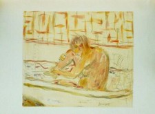“FEMME ASSISE DANS SA BAIGNOIRE” BY P. BONNARD–ORIGINAL 1952 LITHOGRAPH (2V-149)