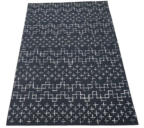 Tapis 100 laine noir - laine,