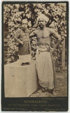 CDV circa 1890. Cirque Carl Hagenbeck. Sinhalese. Sri Lanka. Lilliputian. vienna