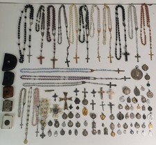 LOT, MEDALS, ROSARY, RELIGIONS, ANTIQUE, Rosary, religious medal