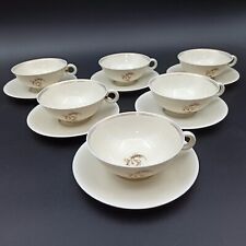 LIMOGES VIGNAUD 6 CUPS PORCELAIN TEA Mod. RULHMANN by J. LUCE Art Deco Lot1
