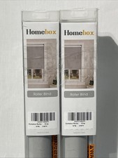 Homebox Roller Blind 18”W x 64"H Color Grey Polyester Acrylic Set Of 2 New