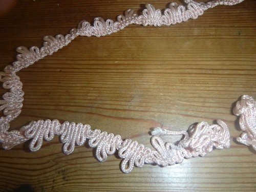 Ancien galon soie - de, rose