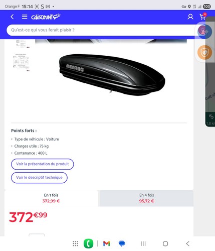 Coffre toit voiture 400e - toit, voiture.
