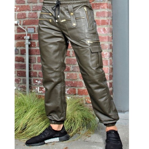 Pantalons cuir fait main - pantalons:,