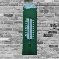 plaque émaillée VERT thermomètre 43 cm extérieur et intérieur emailschilder