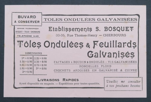 Buvard tole ondulee feuillard - buvard,