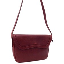 DELVAUX Shoulder Crossbody Bag Purse Leather in Bordeaux USED Good Condition