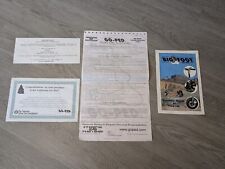 California Bigfoot Go Ped Instructions Manual Parts List Paperwork Original OEM 