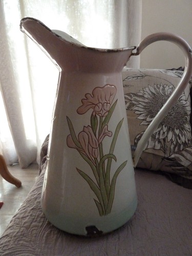 Broc ancien tôle émaillée - ancien,