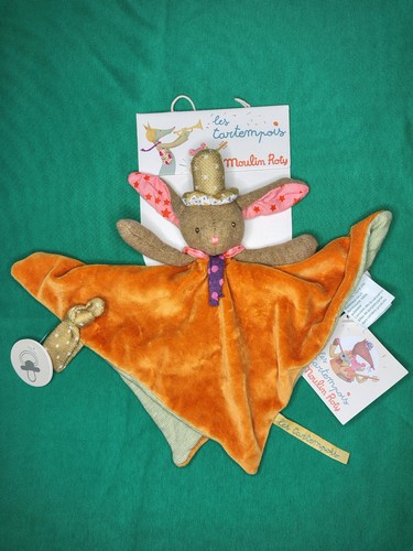 Doudou plat lapin beige - plat,
