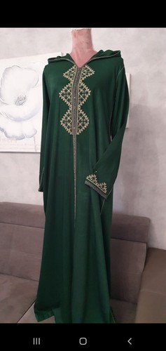 Djellaba marocaine verte - , en