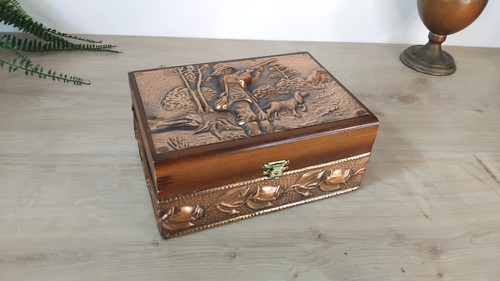 Boite ancienne bois et - boite,