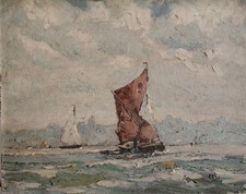 Belle Huile Sur Carton Marine