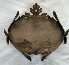 Ancien Support Mural Plante Statue Église Bronze Laiton Jardin Salon Maison 