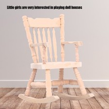 1:12 Miniature Rocking Chair Cute Wood Rocker Furniture Toy Dollhouse