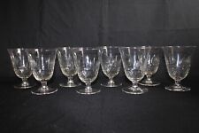 8 antique water glasses, cut crystal, honeycomb, Art Deco era 11.2cm