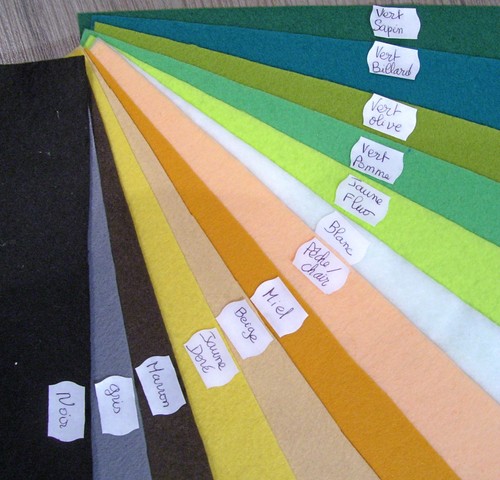 Coloris choix feutrine - coloris,