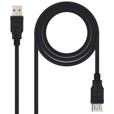 NANOCABLE Cable Rallonge USB2.0 M/F pour PC Laptop Imprimante 10.01.0203-BK 1.8m