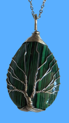 Collier pendentif malachite - pendentif,