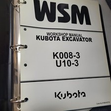 Kubota K008-3 & U10-3 Excavator workshop manual GENUINE oem