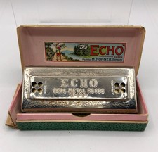 Vintage Hohner Echo Harp 54/64 Harmonica w/ Original Box /b