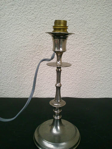 Pied lampe metal nickele - en,